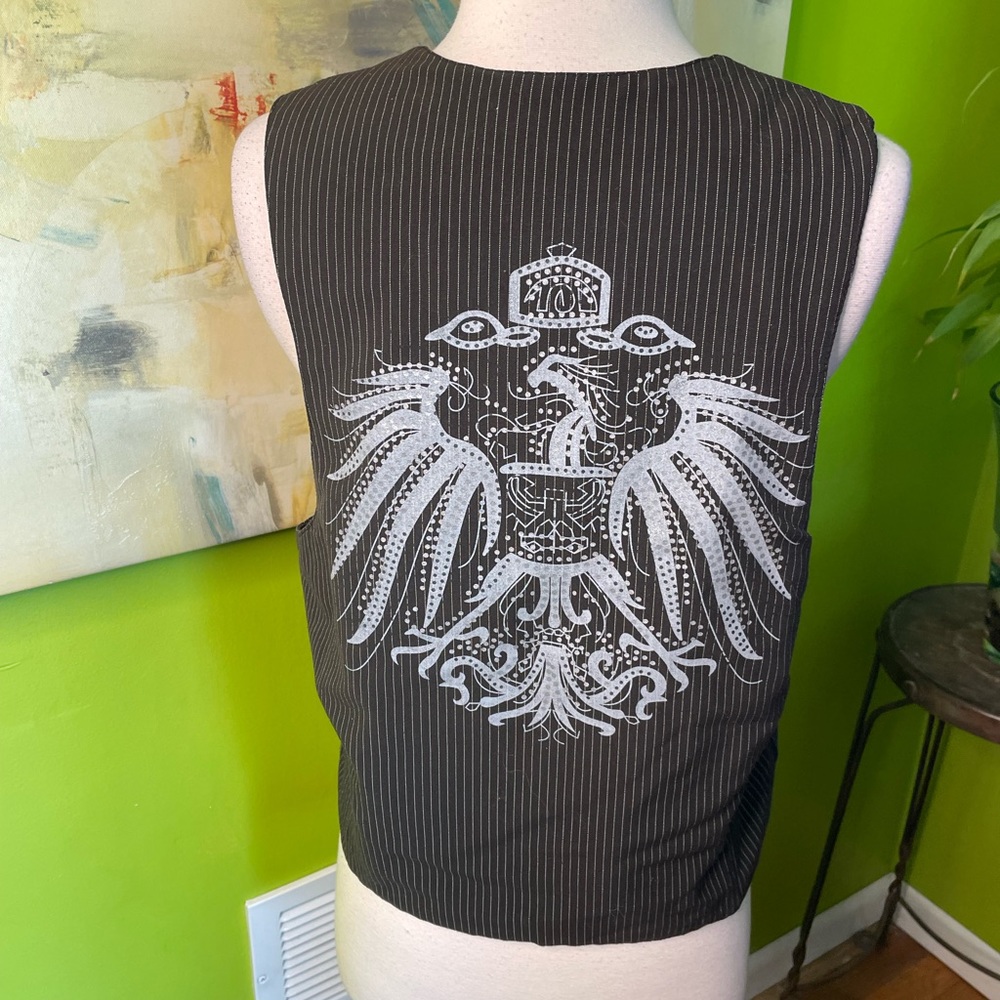 Black with white pinstripe vest
